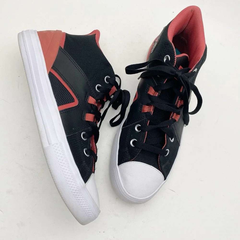 Converse Chuck Taylor All Star Flux Ultra Mid Sneaker Mens 9 Black Red Womens 11 - Picture 1 of 7